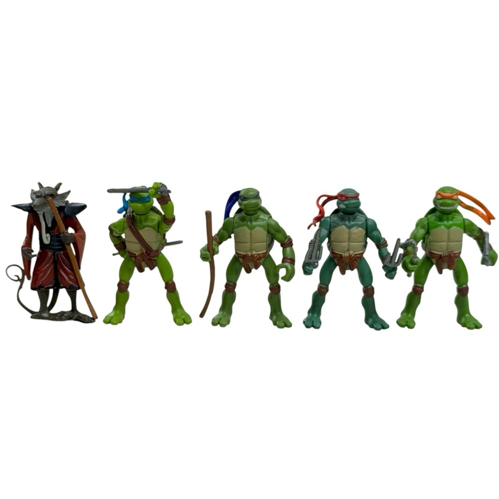 Vintage 2006 TMNT Movie Mini Action Figure Complete Lot‎ Turtles & Splinter 2.5"